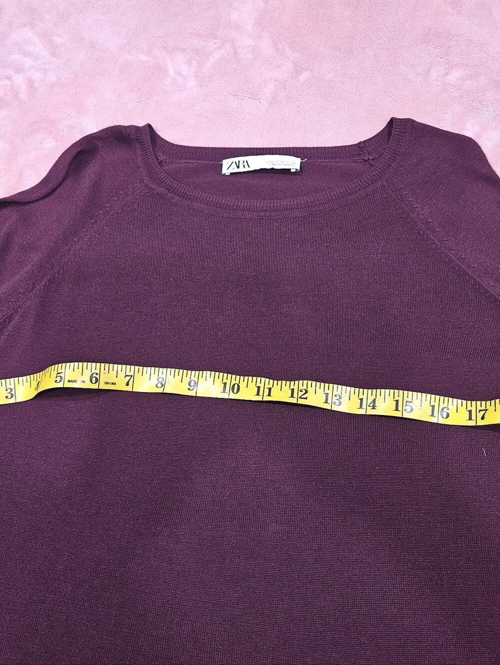 Zara Deep Plum Crewneck Sweater - Picture 3 of 6